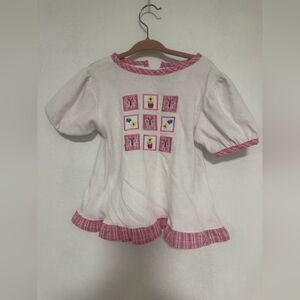 Charming Pink and White Kids Short Sleeve Top